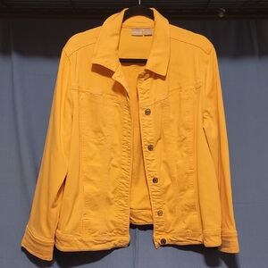 Chico's Vibrant Sherbert orange. Jean Jacket